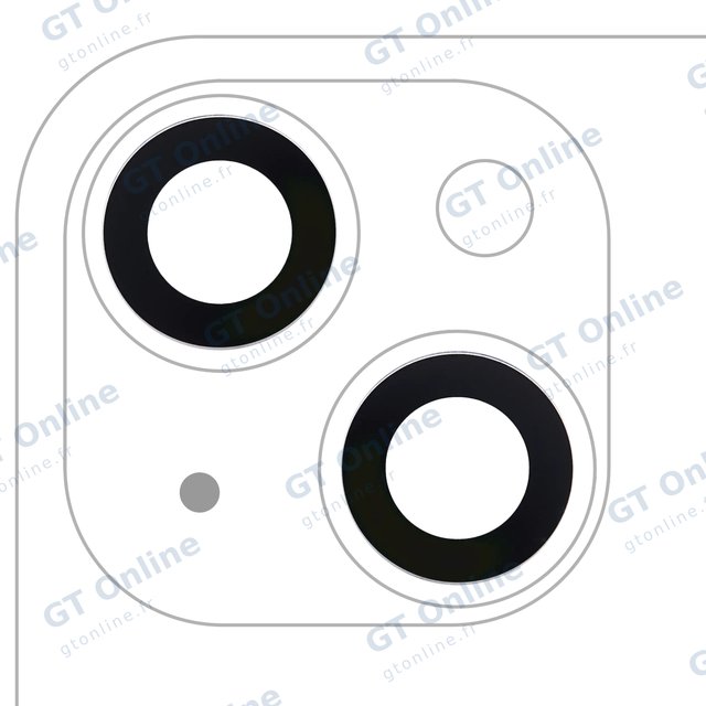Lentille de caméra arrière avec adhésif pour Apple iPhone 14 / 14 Plus (lot de 2, Real Sapphire, premium)