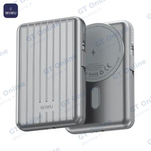 Batterie Externe Power Bank Sans Fil Magnétique Wiwu PP03 Trunk Series (avec Charge Filaire) 10000mAh Argent