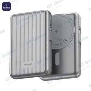 Batterie Externe Power Bank Sans Fil Magnétique Wiwu PP03 Trunk Series (avec Charge Filaire) 10000mAh Argent