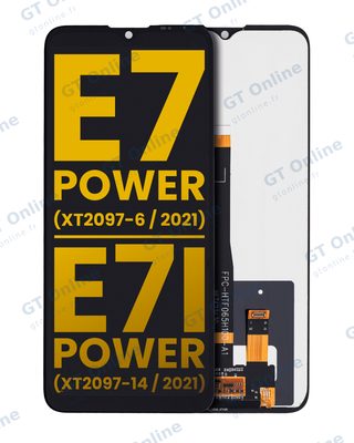 Écran LCD sans châssis pour Motorola Moto E7 Power (XT2097-6 / 2021) (reconditionné, noir)