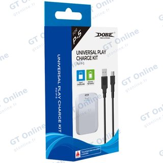 Batterie externe 1 500 mAh avec câble USB vers USB-C pour manette PlayStation 5 DOBE TP5-0550 — blanc