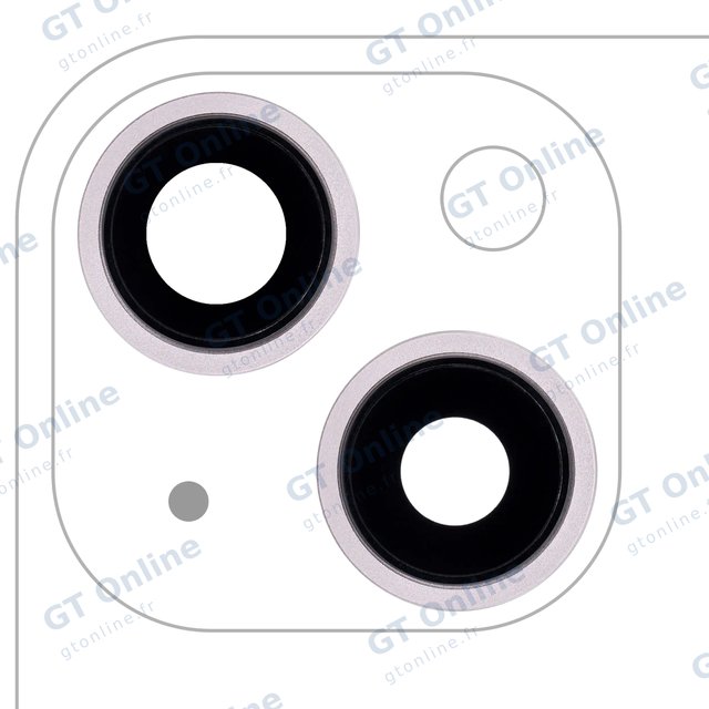 Lentille de caméra arrière avec support et anneau pour Apple iPhone 13 / 13 Mini (lot de 2, compatible premium, rose)