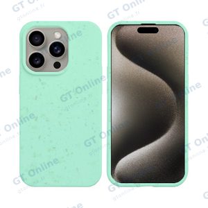 Coque Bambou Biodégradable PROTECT pour Apple iPhone 15 Pro (#4) Vert Menthe