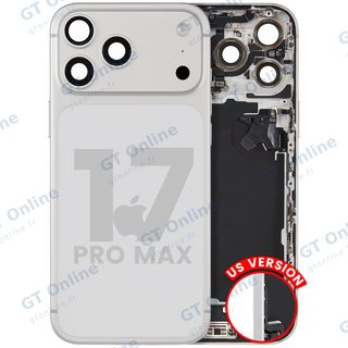 Châssis avec nappe de charge pour Apple iPhone 17 Pro Max (version US, origine d'occasion — grade A, argent)