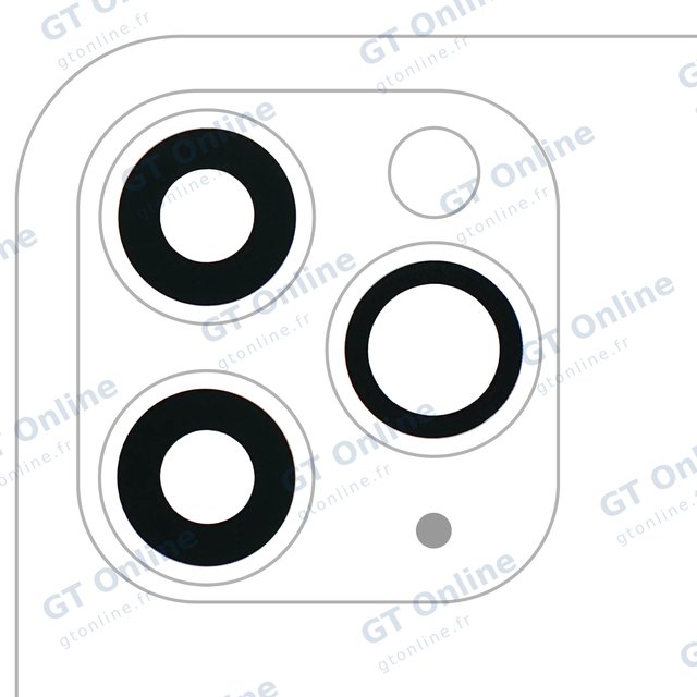 Lentille de caméra arrière avec adhésif pour Apple iPhone 11 Pro / Pro Max (lot de 3, Real Sapphire, premium, lot de 10)