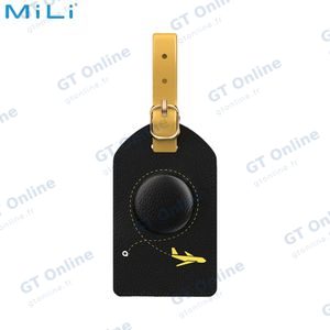 Traceur GPS MILI MiTag Duo avec Étiquette de Bagage en Cuir PU Apple Find My & Google Find Hub Noir
