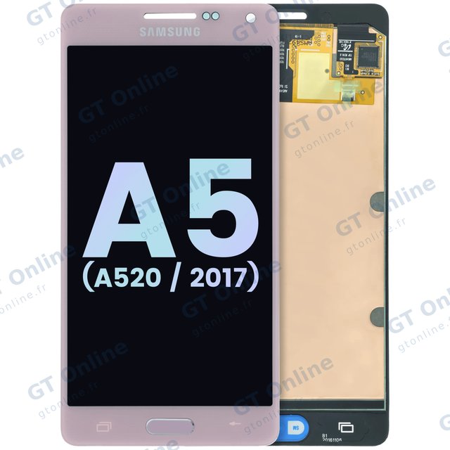 Écran OLED avec châssis pour Samsung Galaxy A5 (A520 / 2017) (pack service origine, Peach Cloud)