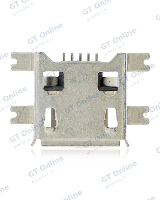 Connecteur de charge à souder — format Micro B, 5 broches, 4 points de fixation (C121)