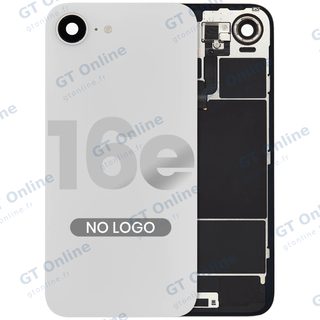 Vitre arrière avec nappe NFC / recharge sans fil et nappe de flash pour Apple iPhone 16e (compatible, blanc)