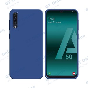 Coque Silicone Compatible pour Samsung Galaxy A30S A307/Galaxy A50 A505/Galaxy A50S A507 (#16) Bleu Marine