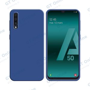Coque Silicone Compatible pour Samsung Galaxy A30S A307/Galaxy A50 A505/Galaxy A50S A507 (#16) Bleu Marine