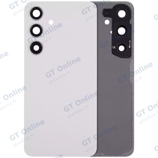 Vitre arrière pour Samsung Galaxy S24 5G (sans logo, compatible premium, Marble Gray)
