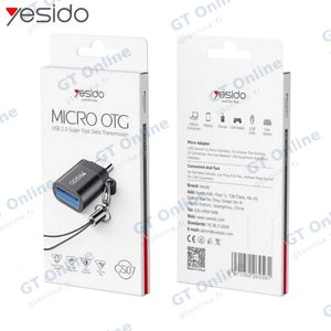 Adaptateur OTG USB Femelle vers Micro USB Mâle Yesido GS07 — vue 3