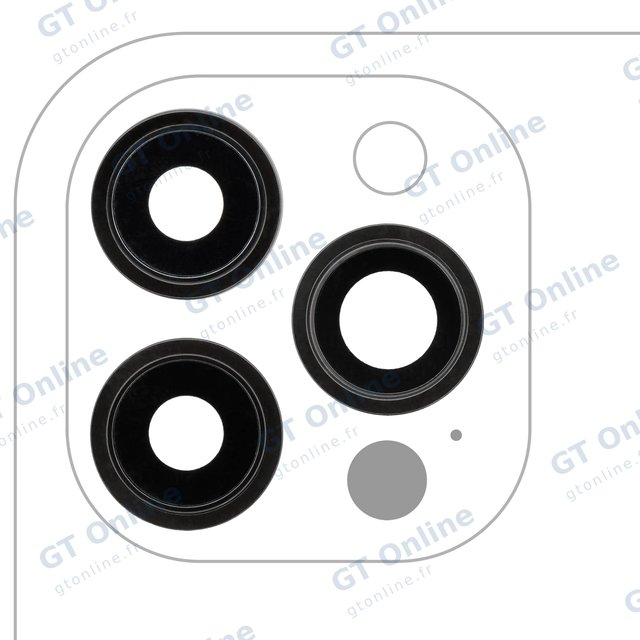 Lentille de caméra arrière avec support et anneau pour Apple iPhone 12 Pro Max (lot de 3, compatible premium, graphite)