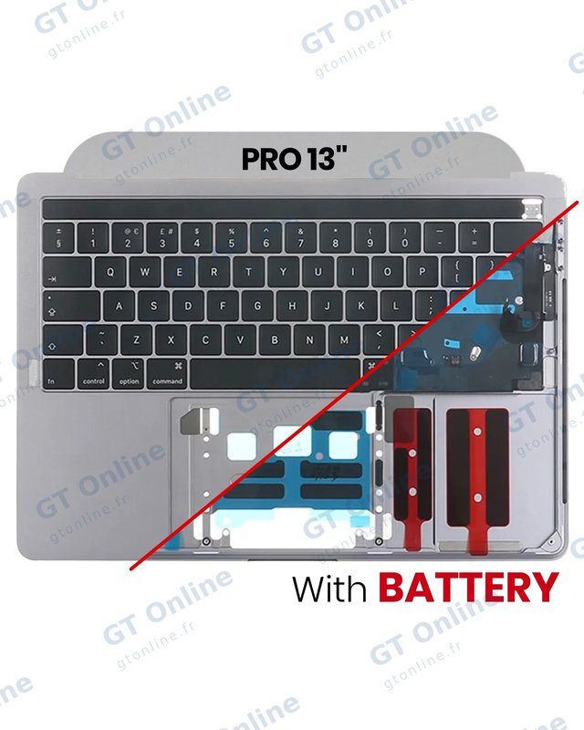 Châssis supérieur avec batterie et clavier ANSI US pour Apple MacBook Air 13" A1369 (2010) (origine d'occasion)