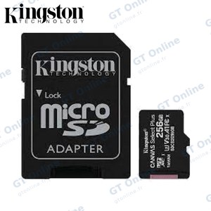 Carte Mémoire Kingston + Adaptateur SDCS2/256GB SD CARD 256GB Canvas Select Plus MicroSDXC 100MB/s