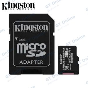 Carte Mémoire Kingston + Adaptateur SDCS2/256GB SD CARD 256GB Canvas Select Plus MicroSDXC 100MB/s