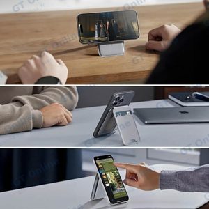 Porte-Cartes MagSafe ESR Vegan Leather Wallet Stand (HaloLock) Gris — vue 2