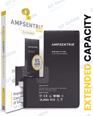 Batterie nue à souder pour Apple IPhone 14 Pro (soudure par points requise, AmpSentrix Core Extended)