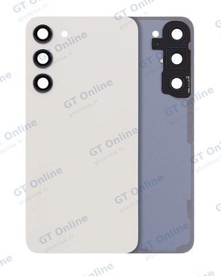 Vitre arrière pour Samsung Galaxy S23 Plus (pack service origine, Cream)