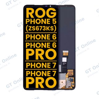 Écran OLED sans châssis pour Asus ROG Phone 5 (ZS673KS) / ROG Phone 6 / ROG Phone 6 Pro / ROG Phone 7 / ROG Phone 7 Pro (reconditionné, toutes couleurs)
