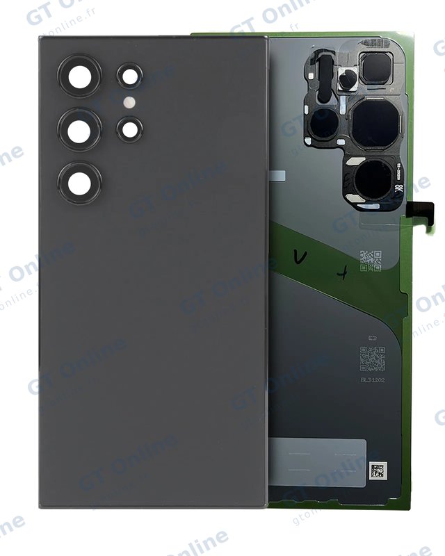 Vitre arrière pour Samsung Galaxy S24 Ultra (pack service origine, Titanium Gray)