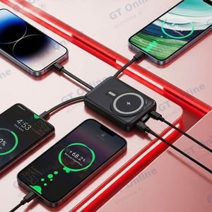 Batterie Externe Power Bank sans Fil Magnétique d-power avec Câbles USB-C + Lightning + Micro USB + USB-A P8285 — vue 3