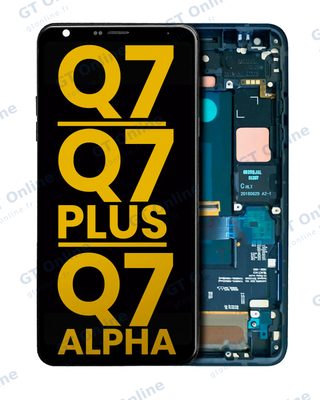 Écran LCD avec châssis pour LG Q7 / Q7 Plus / Q7 Alpha (reconditionné, bleu Moroccan)