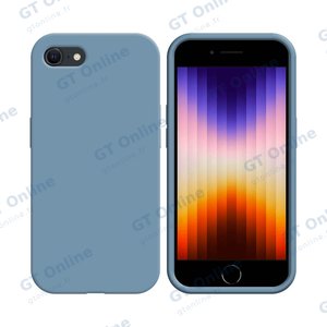 Coque Silicone Compatible pour Apple iPhone 7/iPhone 8/iPhone SE (2e gén.)/iPhone SE (3e gén.) (#05) Bleu Acier