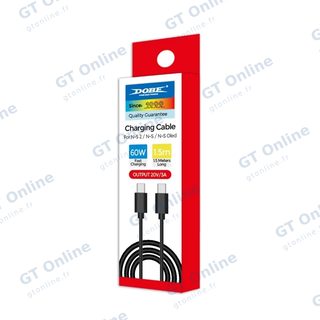 Câble de charge USB-C vers USB-C pour Nintendo Switch 2 / PlayStation 5 DOBE TNS-5166 — noir