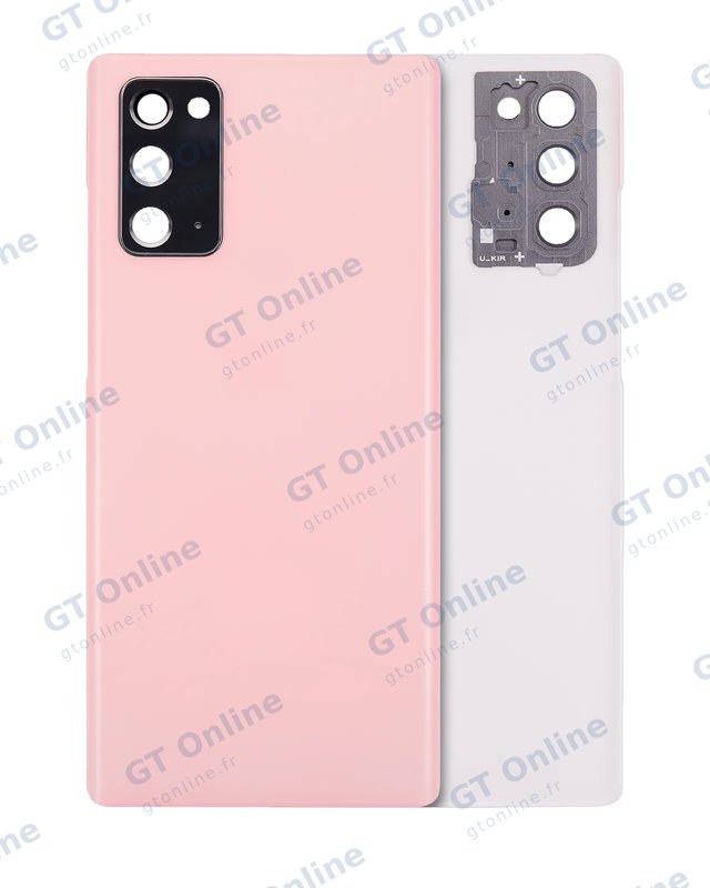 Vitre arrière pour Samsung Galaxy Note 20 5G (sans logo, compatible premium, Aura Pink)