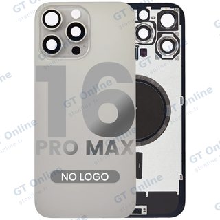 Vitre arrière pour Apple iPhone 16 Pro Max (sans logo, compatible, titane naturel) — réf. 107082546340