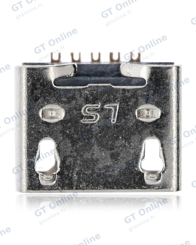 Connecteur de charge à souder — format Micro B, 5 broches, 4 points de fixation (C185)