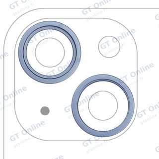 Anneau de contour de caméra arrière pour Apple iPhone 14 / 14 Plus (bleu, lot de 2)