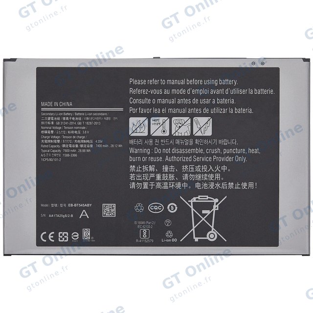 Batterie pour Samsung Galaxy Tab Active Pro 10.1" (T545 / T540 / T547) (2019) / Tab Active 4 Pro (T630 / T636 / T638) (2022)