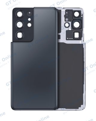 Vitre arrière avec lentilles de caméra pour Samsung Galaxy S21 Ultra (compatible, sans logo, bleu marine Phantom) — vue 1