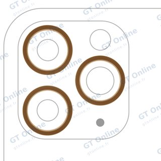 Anneau de contour de caméra arrière pour Apple iPhone 11 Pro / 11 Pro Max (or, lot de 3, lot de 10)