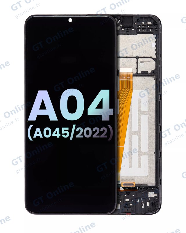 Écran LCD avec châssis pour Samsung Galaxy A04 (A045 / 2022) (pack service origine, toutes couleurs)