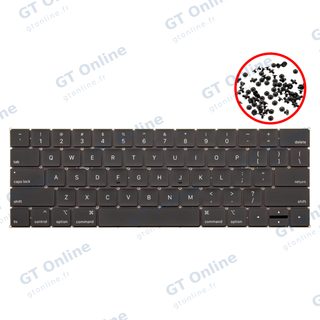 Clavier rétroéclairé avec vis pour Apple MacBook Pro 13" / Pro 15" A1989 / A1990 (2018-2019) (anglais US)