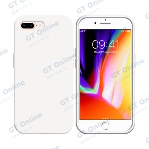 Coque Silicone Compatible pour Apple iPhone 7 Plus/iPhone 8 Plus (#09) Blanc
