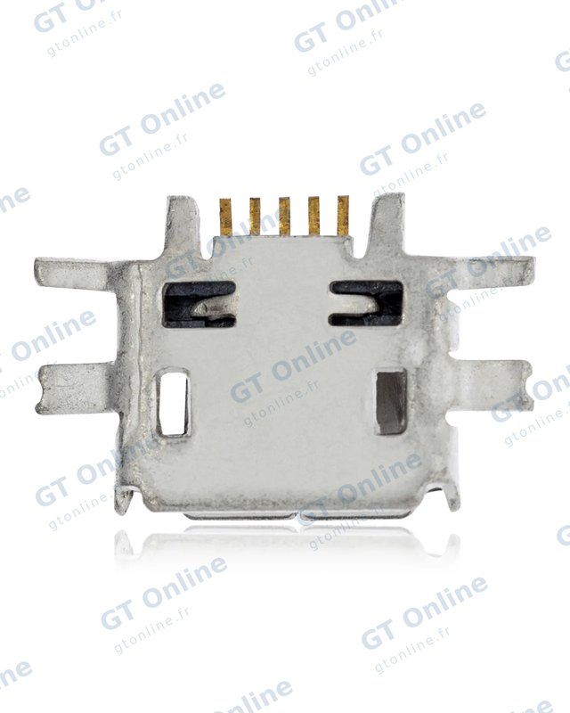 Connecteur de charge à souder — format Micro B, 5 broches, 6 points de fixation (C283)
