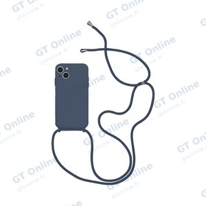 Coque Silicone avec Cordon Apple iPhone 14 Plus (12) Bleu Marine