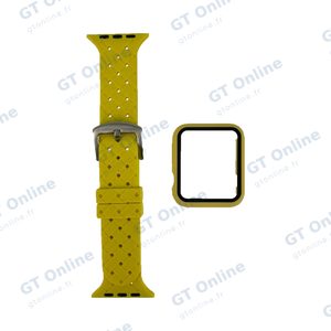 Protection Silicone pour Apple Watch 44mm avec Bracelet Boucle (11) Jaune — vue 2