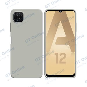 Coque Silicone Compatible pour Samsung Galaxy A12 A125/Galaxy M12 M127 (#9) Blanc