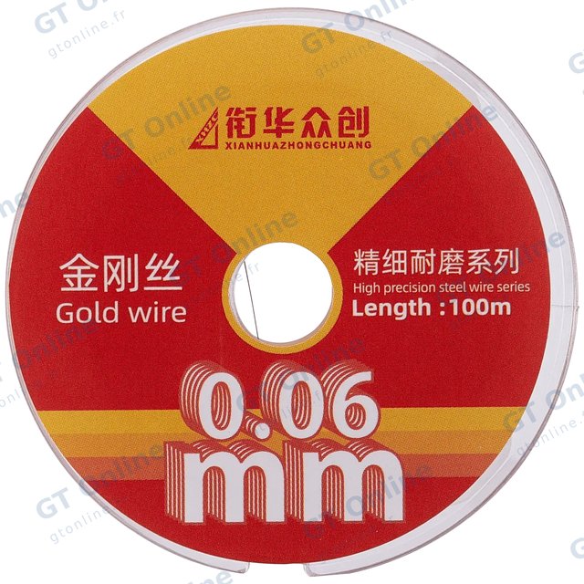 Fil de découpe d’écran en molybdène XHZC — 0,06 mm × 100 m