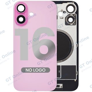 Vitre arrière pour Apple iPhone 16 (compatible, rose, sans logo)