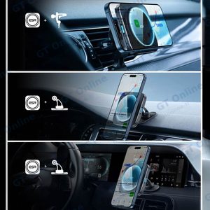 Support Smartphone Chargeur à Induction pour Voiture ESR Qi2 15W (HaloLock) Noir — vue 3