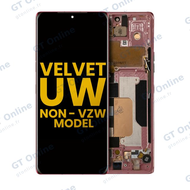 Écran OLED avec châssis pour LG Velvet 5G (Non-Verizon 5G UW Frame) (reconditionné, rouge)