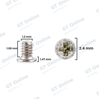 Jeu de vis Super (M1.2 x 1.68L x 2.4D x 1.47T) pour Apple iPhone 12 mini (pack service origine, lot de 30)