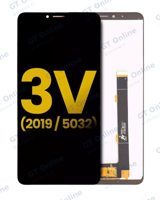 Écran LCD sans châssis pour Alcatel 3V (5032 / 2019) (reconditionné, noir Elegant)
